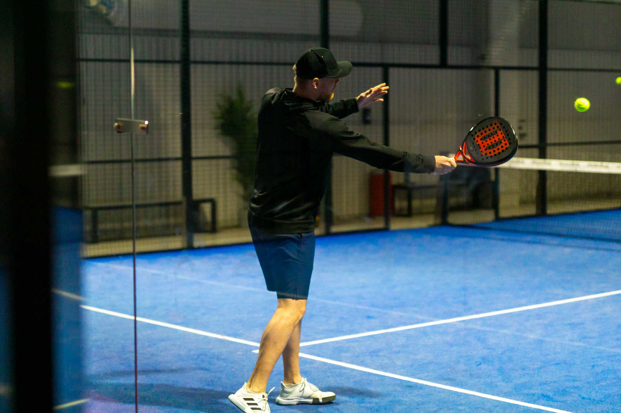 Player hitting the ball